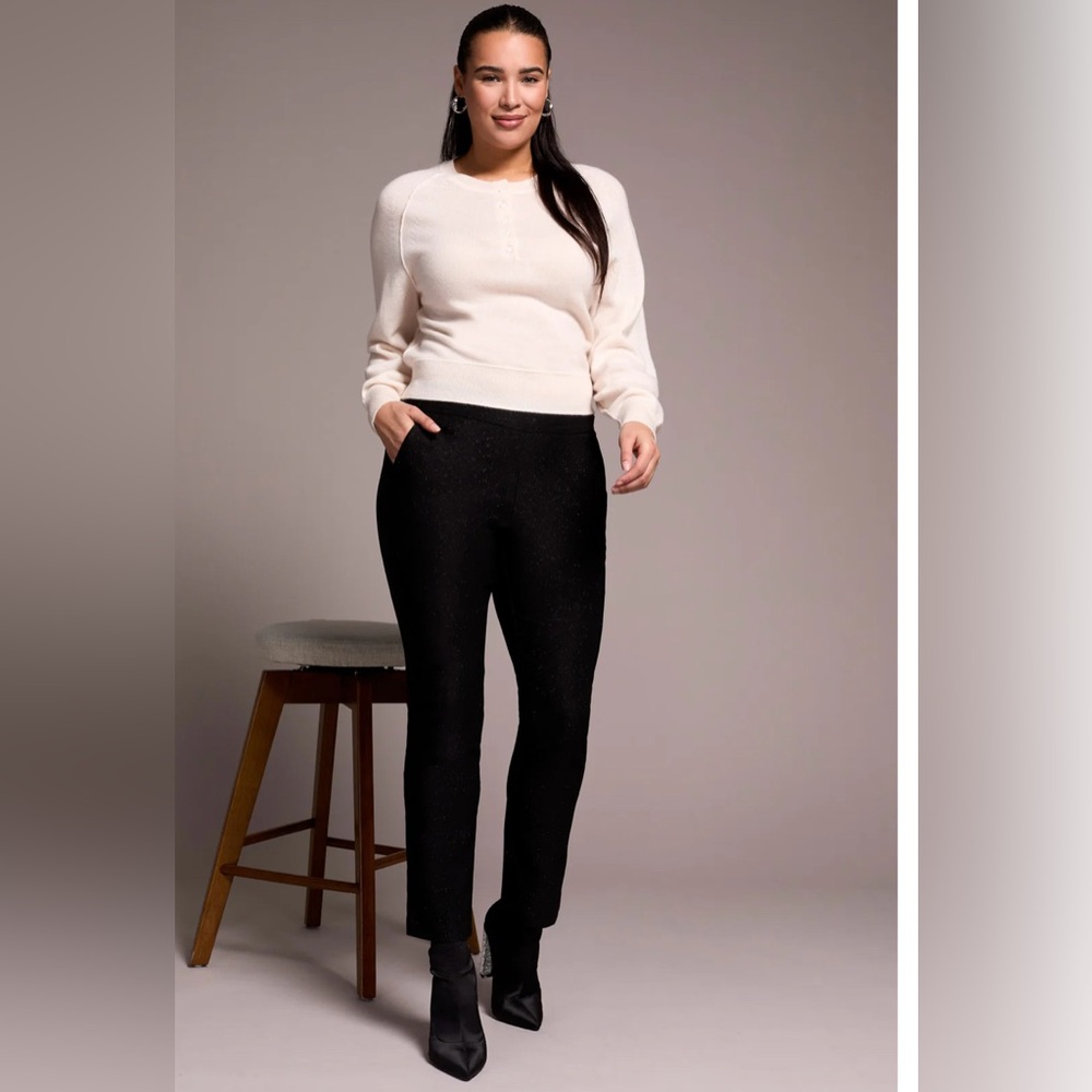 Tribal Black Textured Skinny Pants